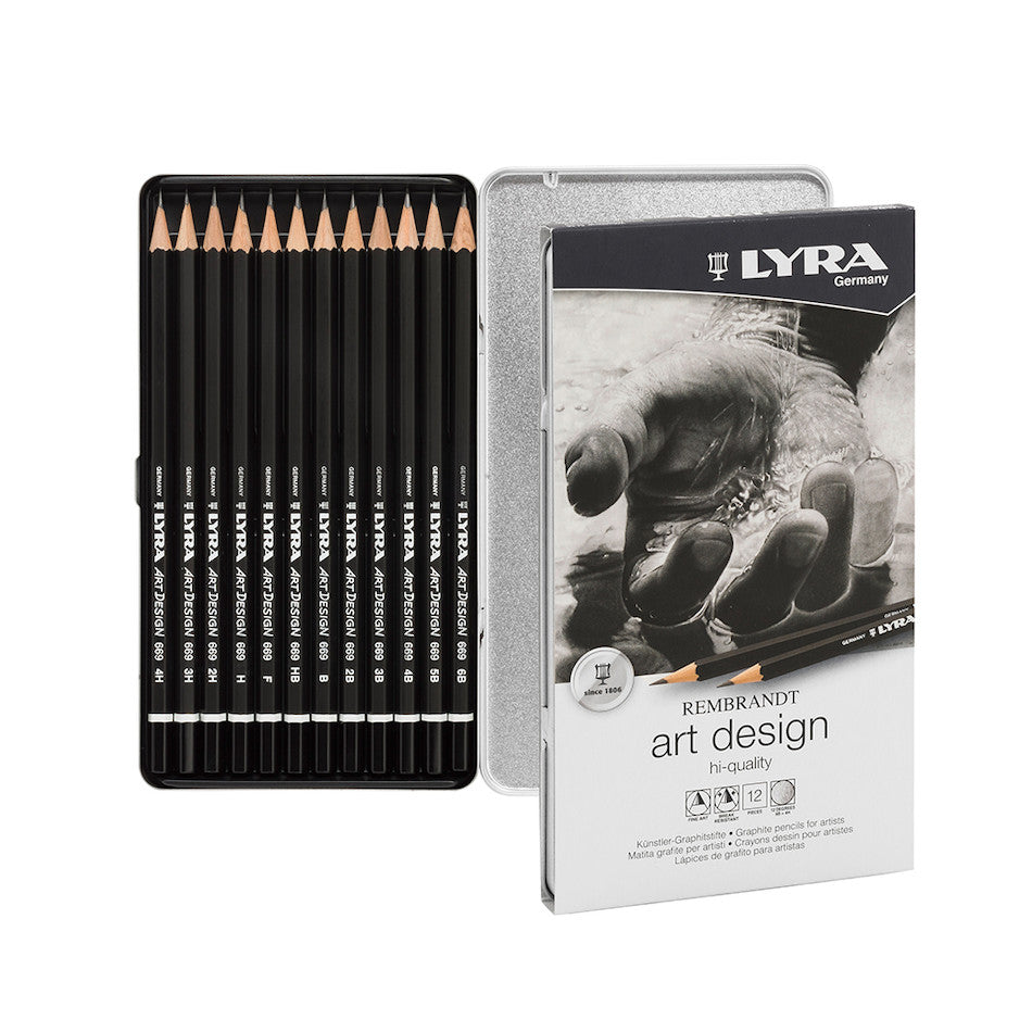 LYRA Rembrandt Art Design Pencils Metal Box of 12 by LYRA at Cult Pens
