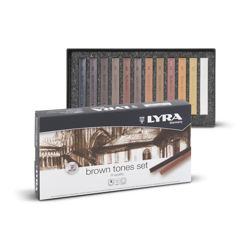 LYRA Hard Pastels Soft Brown Tones Set of 12 by LYRA at Cult Pens