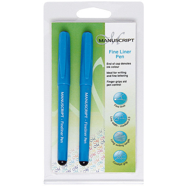 Manuscript Fineliner Pen Twin Pack by Manuscript at Cult Pens