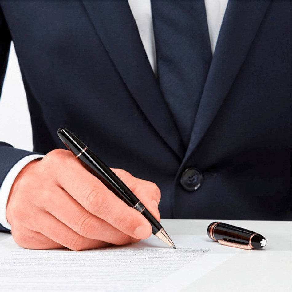 Montblanc Meisterstuck LeGrand Rollerball Pen Rose Gold Trim by Montblanc at Cult Pens