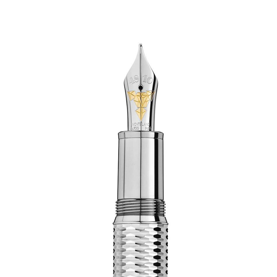 Montblanc Meisterstuck Solitaire LeGrand Fountain Pen Geometry Platinum by Montblanc at Cult Pens