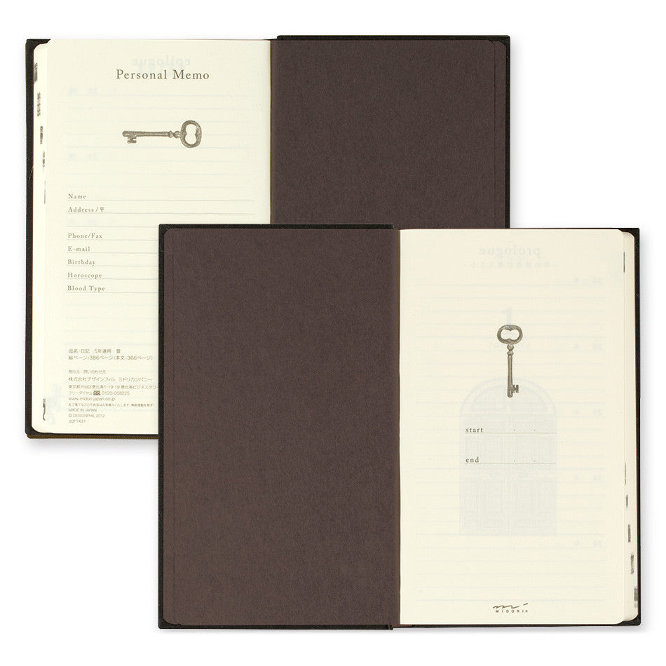 Midori Journal 5 Years Gate Black by Midori at Cult Pens