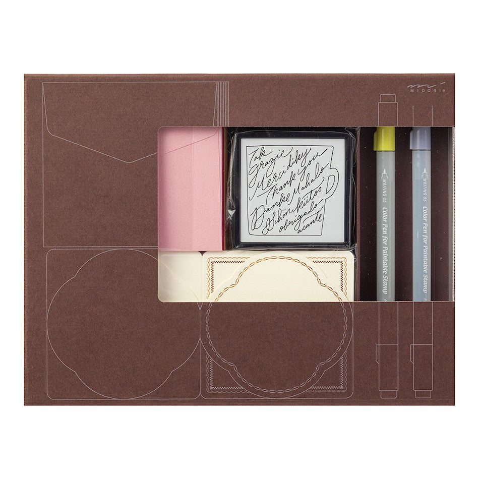 Midori Paintable Stamp Kit Limited Edition World Thank You by Midori at Cult Pens