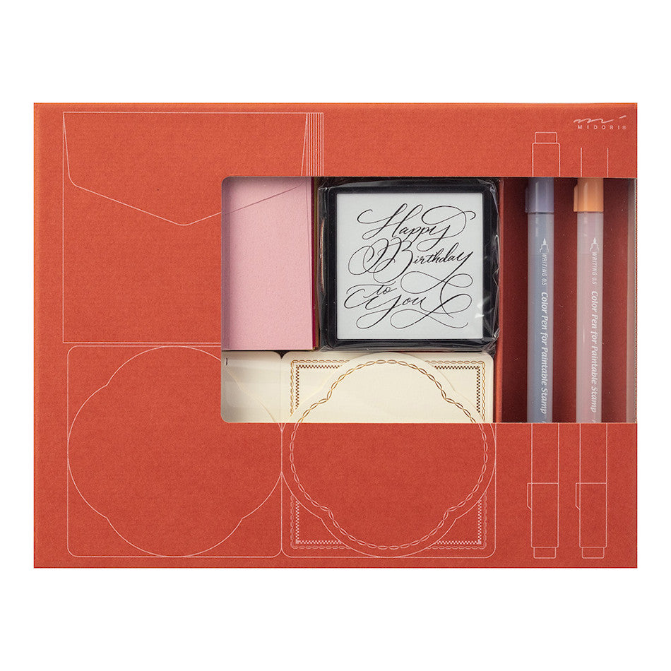 Midori Paintable Stamp Kit Limited Edition Birthday by Midori at Cult Pens