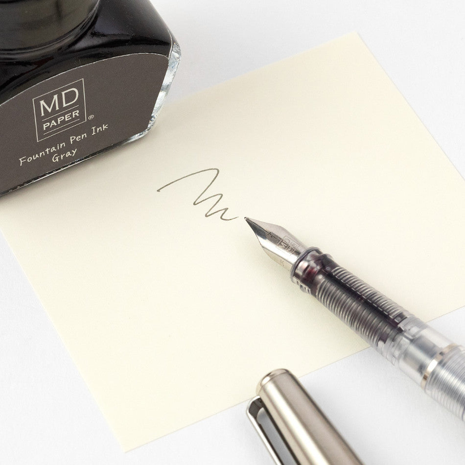 Midori MD Fountain Pen With Bottled Ink Limited Edition Grey by Midori at Cult Pens