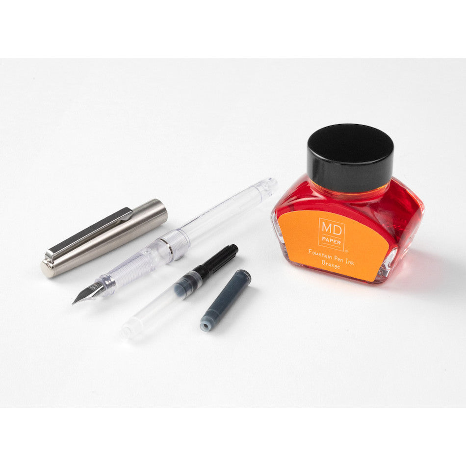 Midori MD Fountain Pen With Bottled Ink Limited Edition Orange by Midori at Cult Pens