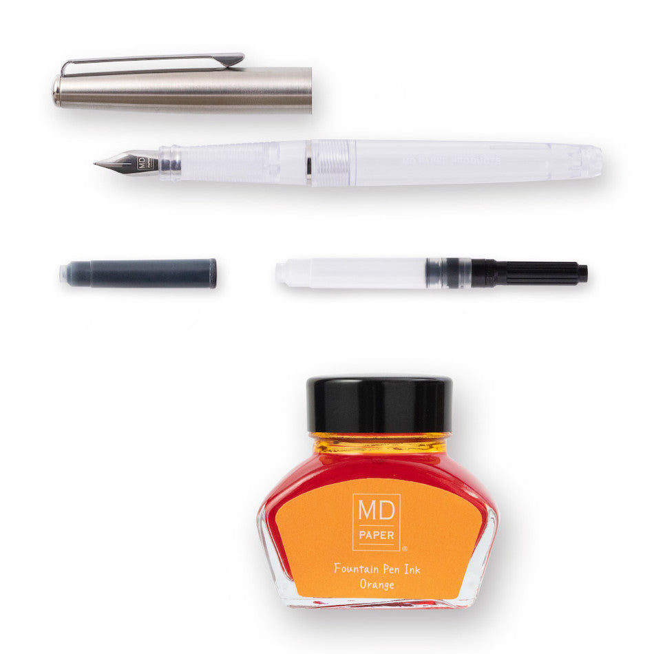 Midori MD Fountain Pen With Bottled Ink Limited Edition Orange by Midori at Cult Pens