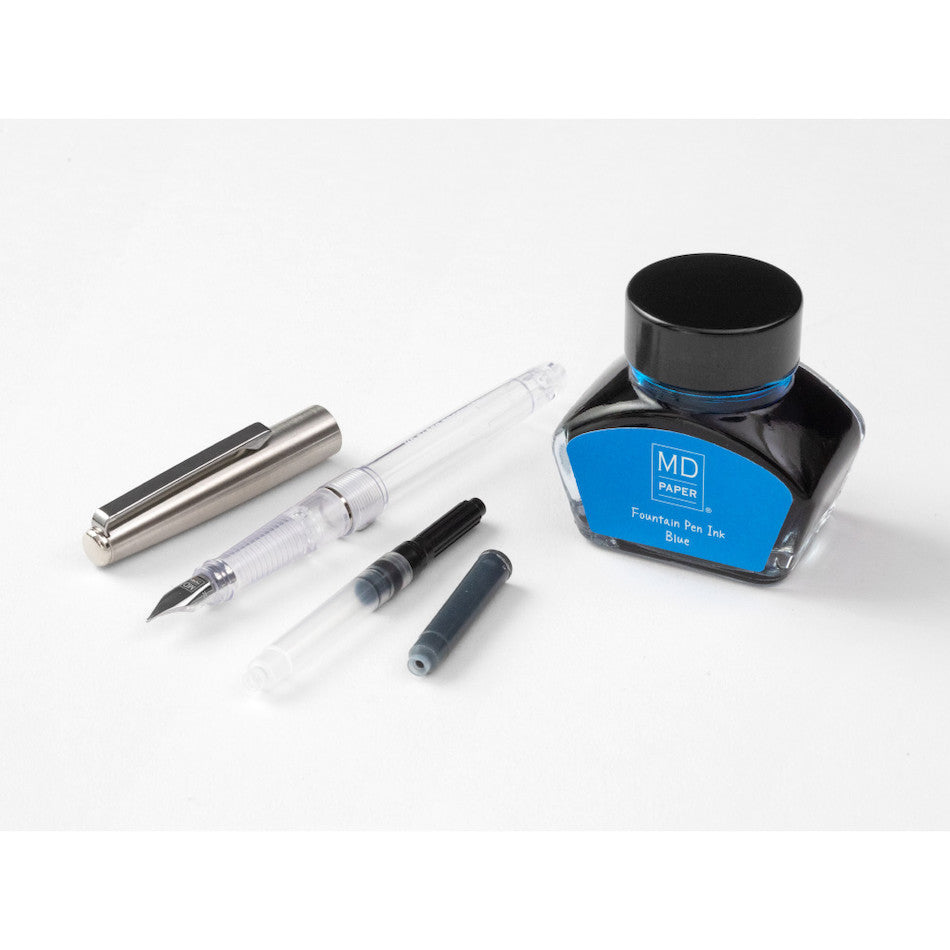 Midori MD Fountain Pen With Bottled Ink Limited Edition Blue by Midori at Cult Pens