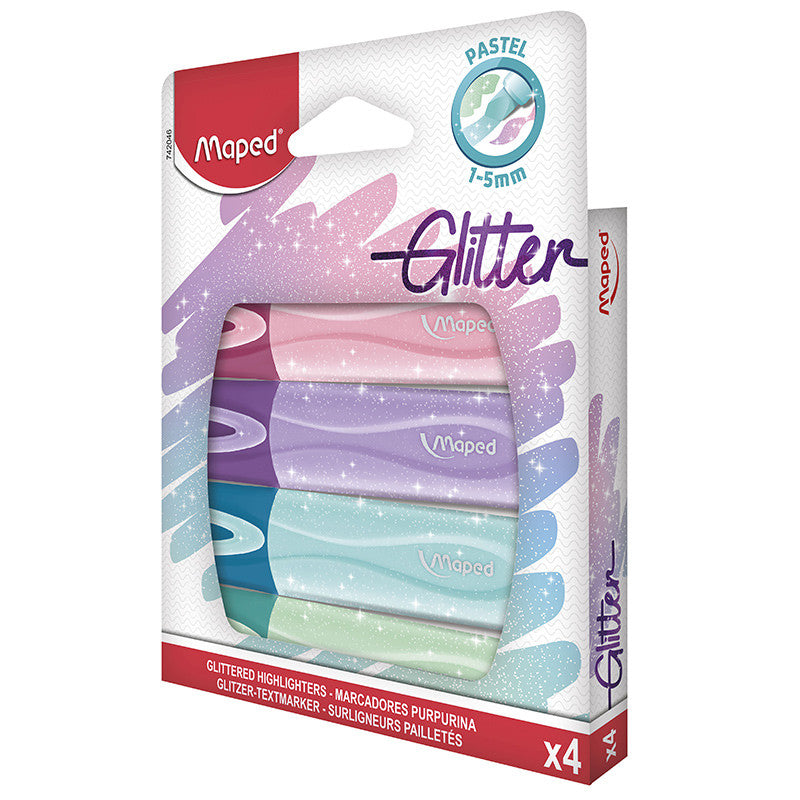 Maped Glitter Pastel Highlighter Set of 4 by Maped at Cult Pens