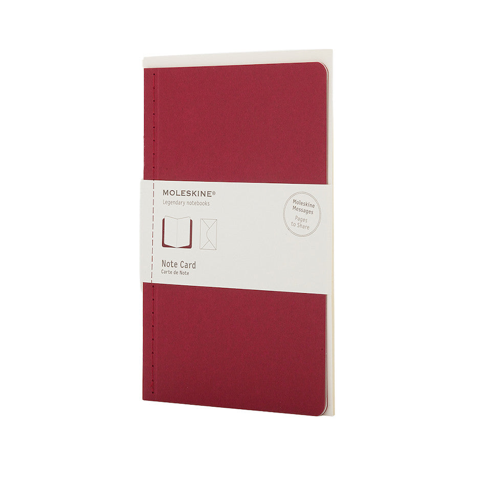 Moleskine Large Note Card with Envelope Cranberry Red by Moleskine at Cult Pens