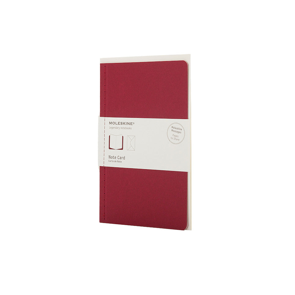 Moleskine Pocket Note Card with Envelope Cranberry Red