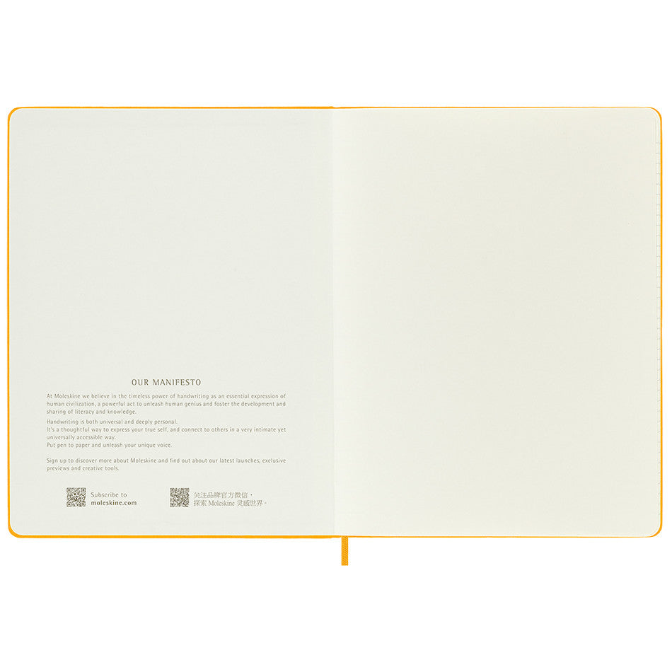 Moleskine Silk Hardcover Extra Large Notebook Ruled Orange Yellow by Moleskine at Cult Pens