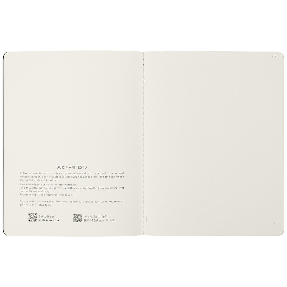 Moleskine Smart Writing Smart Cahier Notebook Extra Large Plain Black Set of 2 by Moleskine at Cult Pens