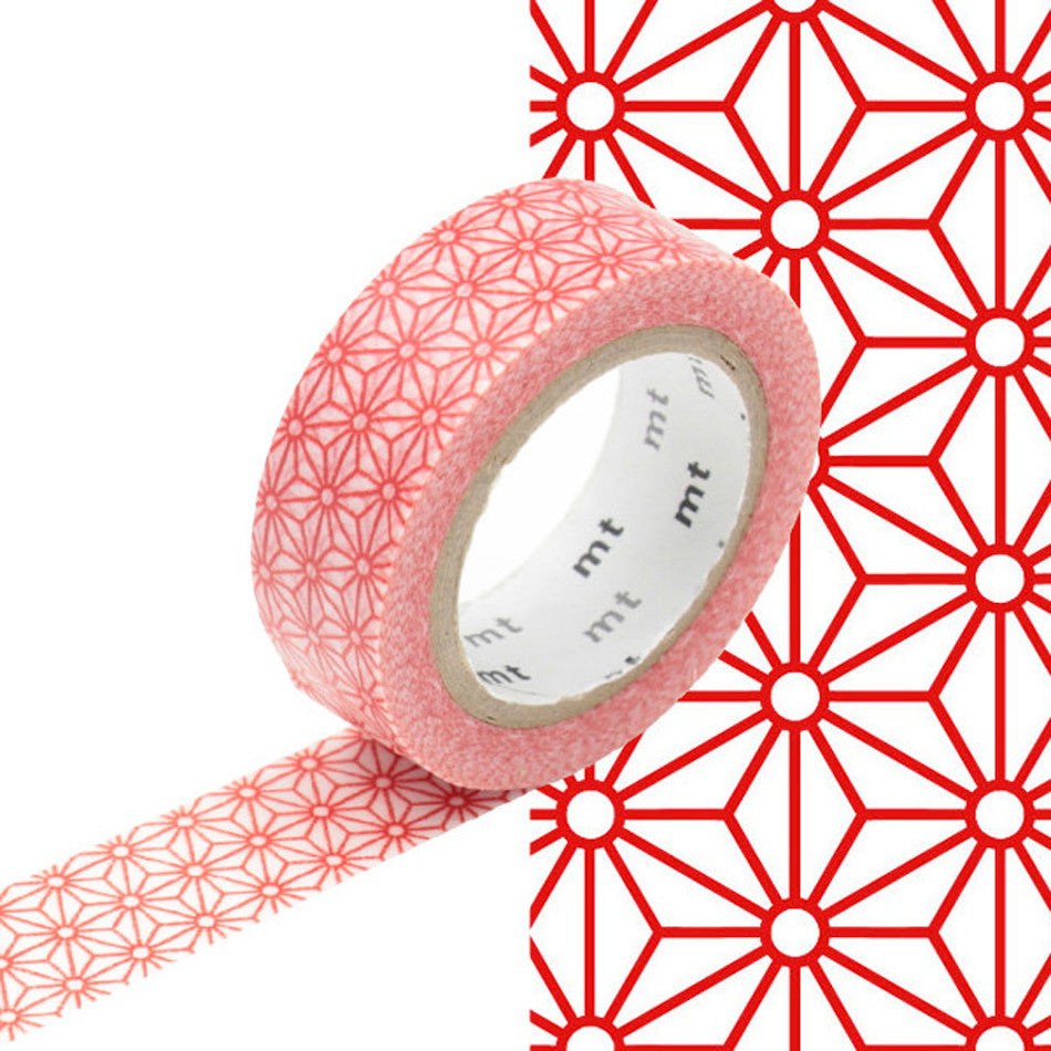mt Washi Masking Tape - 15mm x 7m - Asanoha Shuaka by mt at Cult Pens