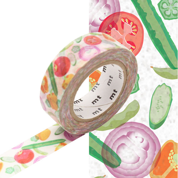 mt Washi Masking Tape - 15mm x 7m - Summer Vegetable by mt at Cult Pens