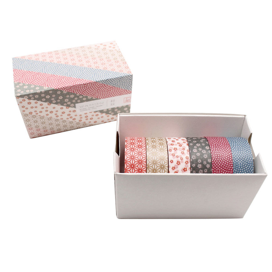 mt Washi Masking Tape - 15mm x 7m - Wamon 5 Set of 6 by mt at Cult Pens