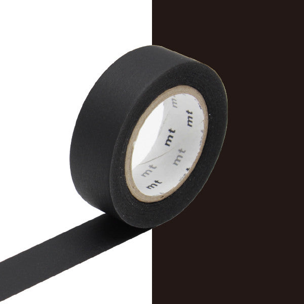 mt Washi Masking Tape - 15mm x 7m - Matte Black by mt at Cult Pens