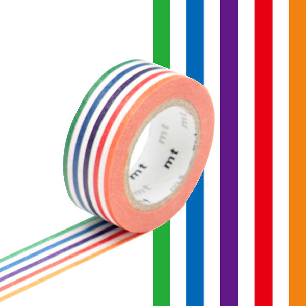 mt Washi Masking Tape - 15mm x 7m - Colourful Border by mt at Cult Pens