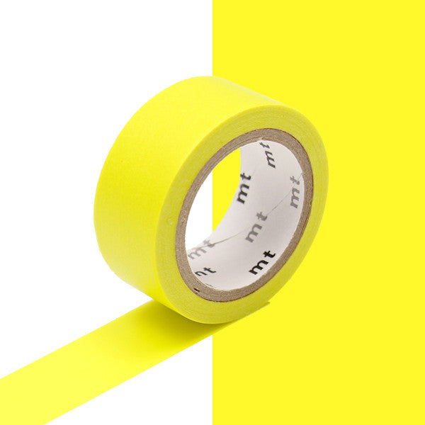 mt Washi Masking Tape - 15mm x 7m - Fab Fluorescent Yellow by mt at Cult Pens