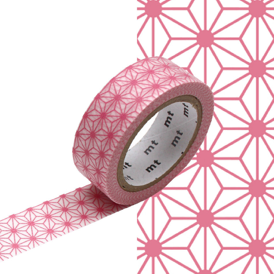 mt Washi Masking Tape - 15mm x 7m - Asanoha Momo by mt at Cult Pens