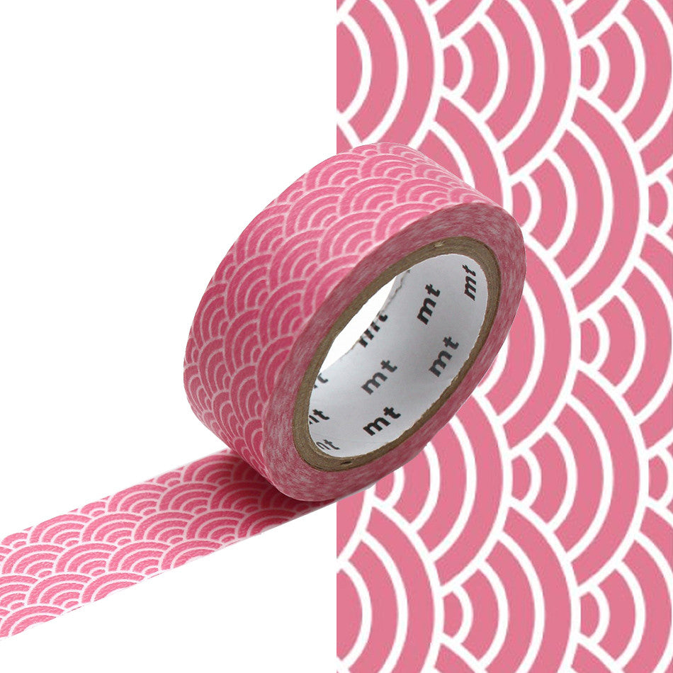 mt Washi Masking Tape - 15mm x 7m - Seigaihamon Momo by mt at Cult Pens