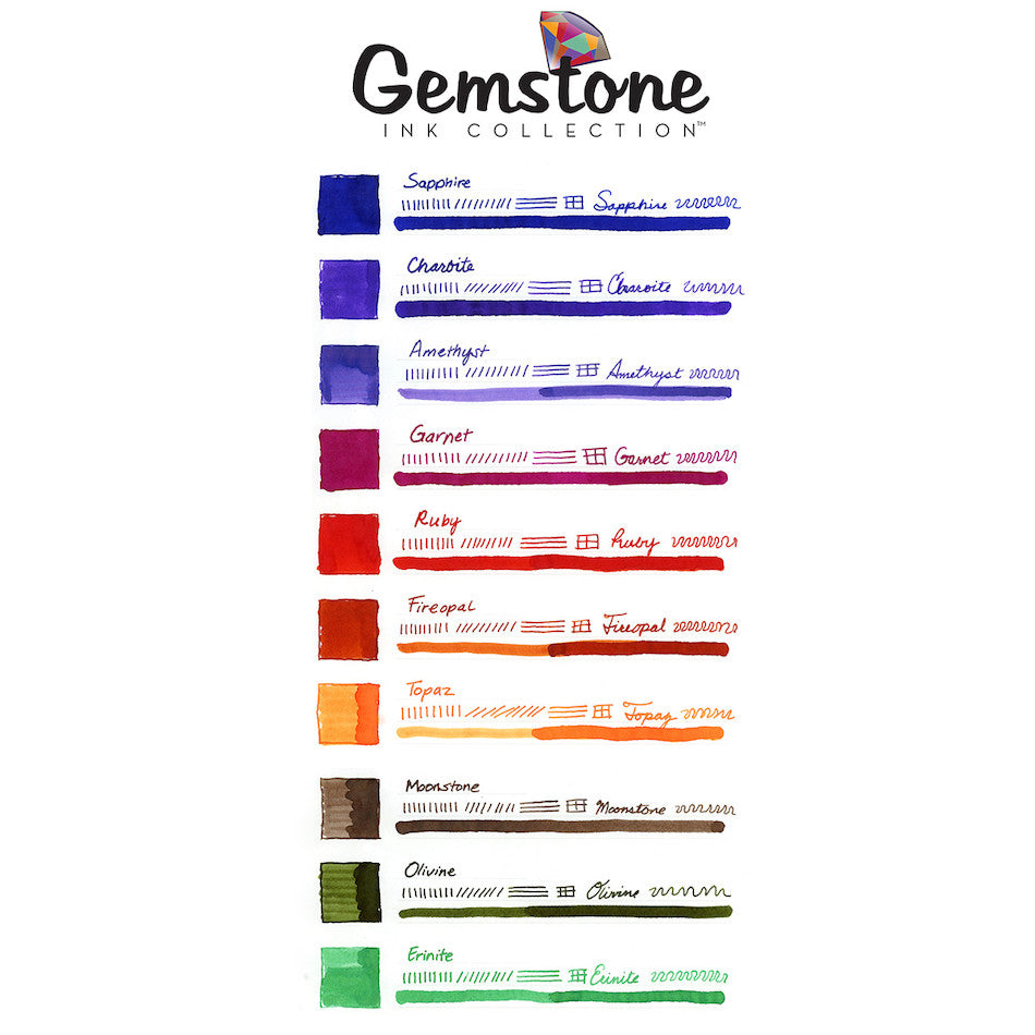 Monteverde Gemstone Collection 10-Piece Ink Bottle Gift Set by Monteverde at Cult Pens
