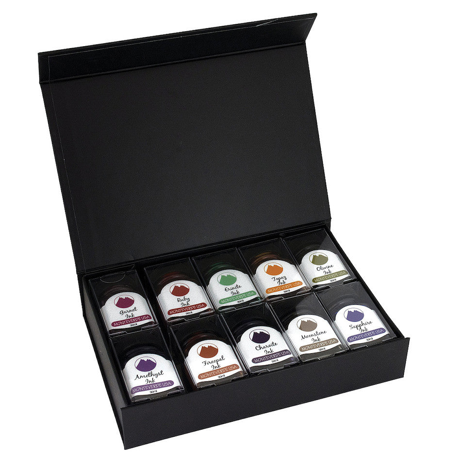 Monteverde Gemstone Collection 10-Piece Ink Bottle Gift Set by Monteverde at Cult Pens