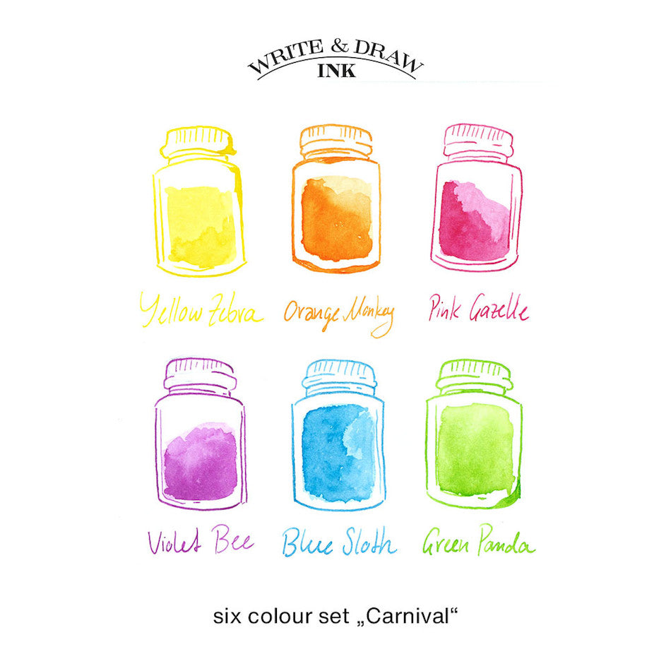 Octopus Write and Draw Ink Set of 6 Carnival by Octopus Fluids at Cult Pens