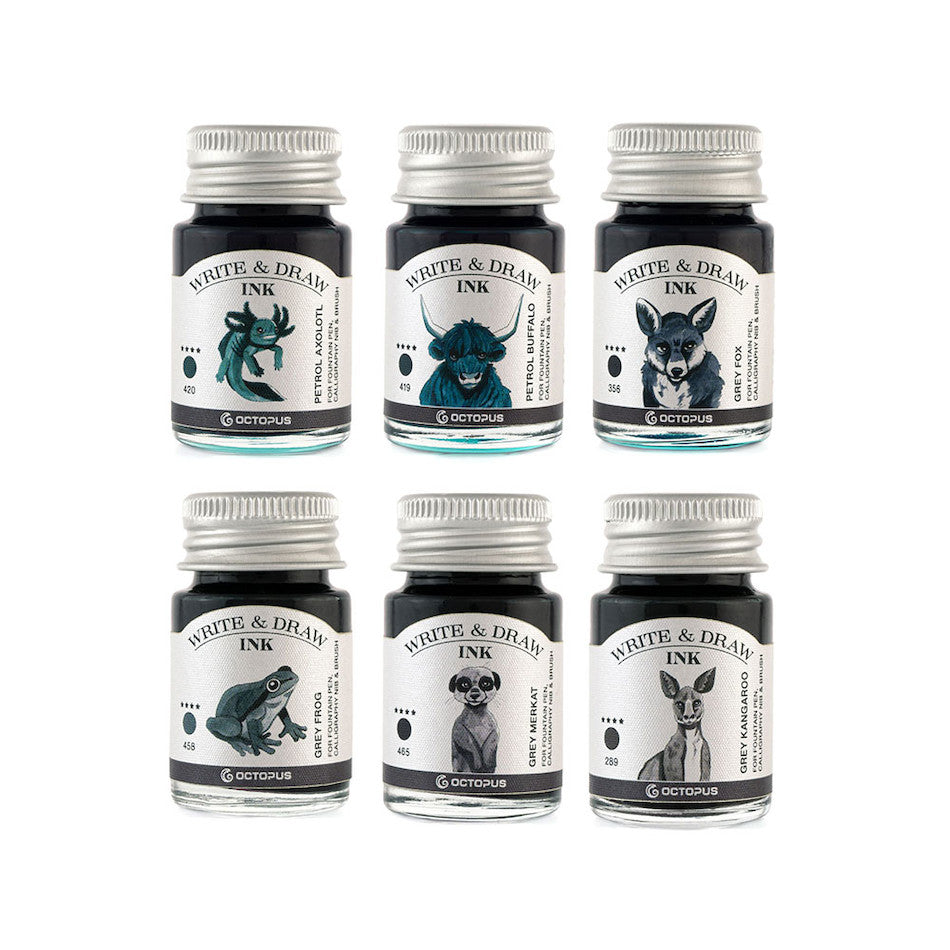 Octopus Write and Draw Ink Set of 6 Mountain by Octopus Fluids at Cult Pens