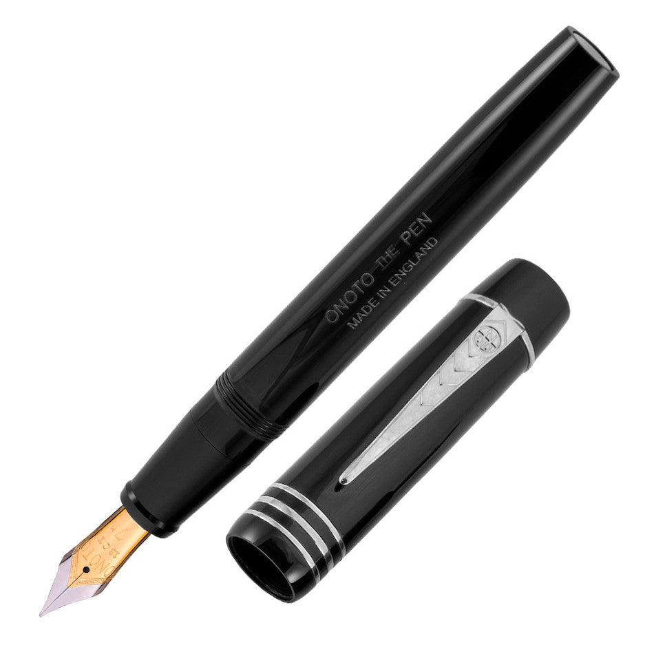 Onoto Magna Classic 18ct Gold Nib Fountain Pen Black Plain by Onoto at Cult Pens