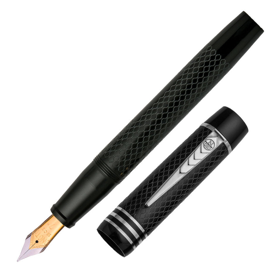 Onoto Magna Classic 18ct Gold Nib Fountain Pen Black Chased by Onoto at Cult Pens
