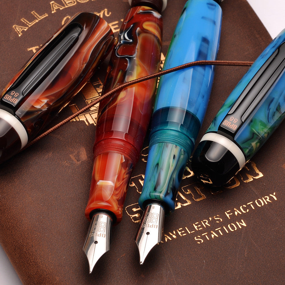 Opus 88 Bela Eye Dropper Fountain Pen Blue by Opus 88 at Cult Pens