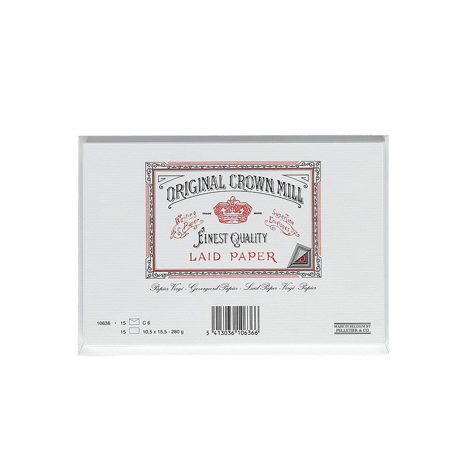 Original Crown Mill Classic Laid Paper Card & Envelope Set C6 by Original Crown Mill at Cult Pens