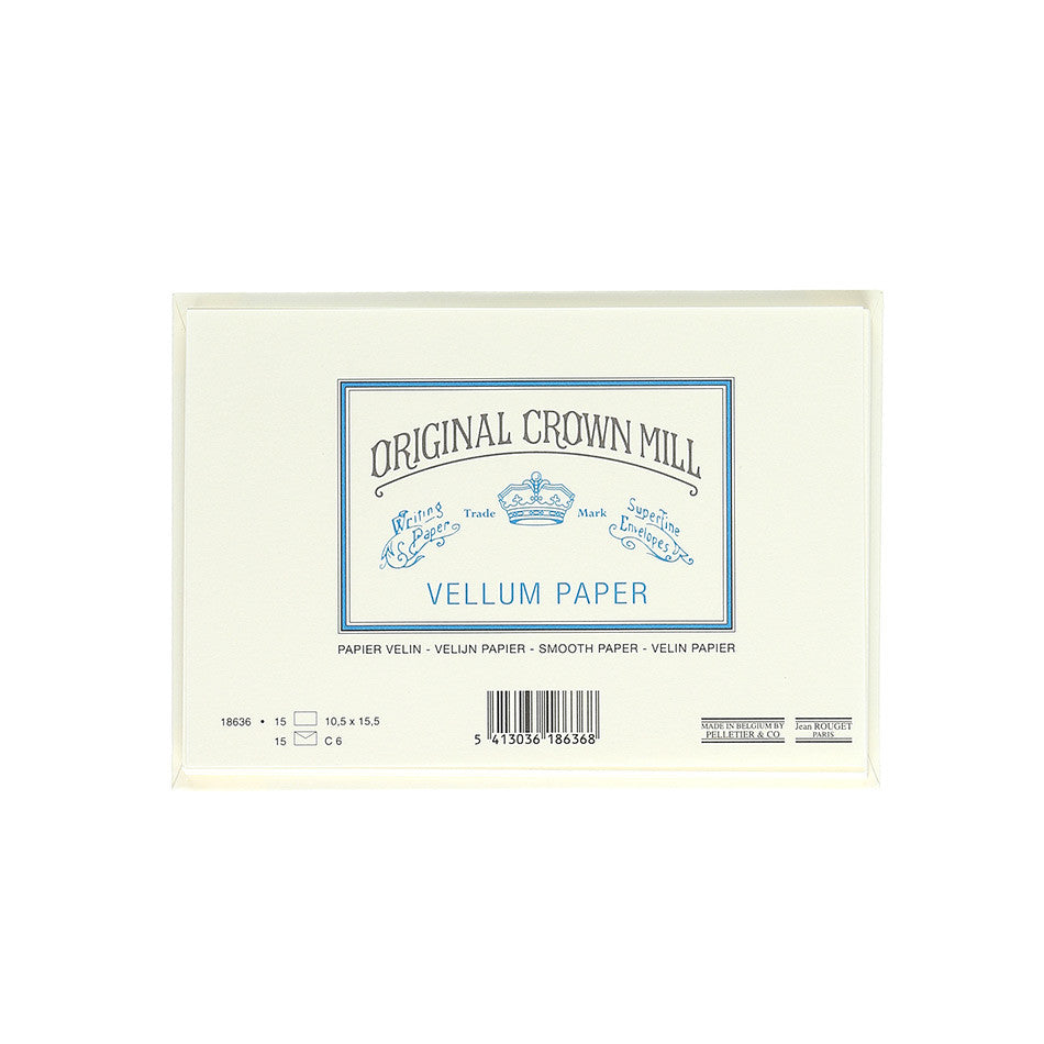 Original Crown Mill Vellum Laid Paper Card & Envelope Set C6