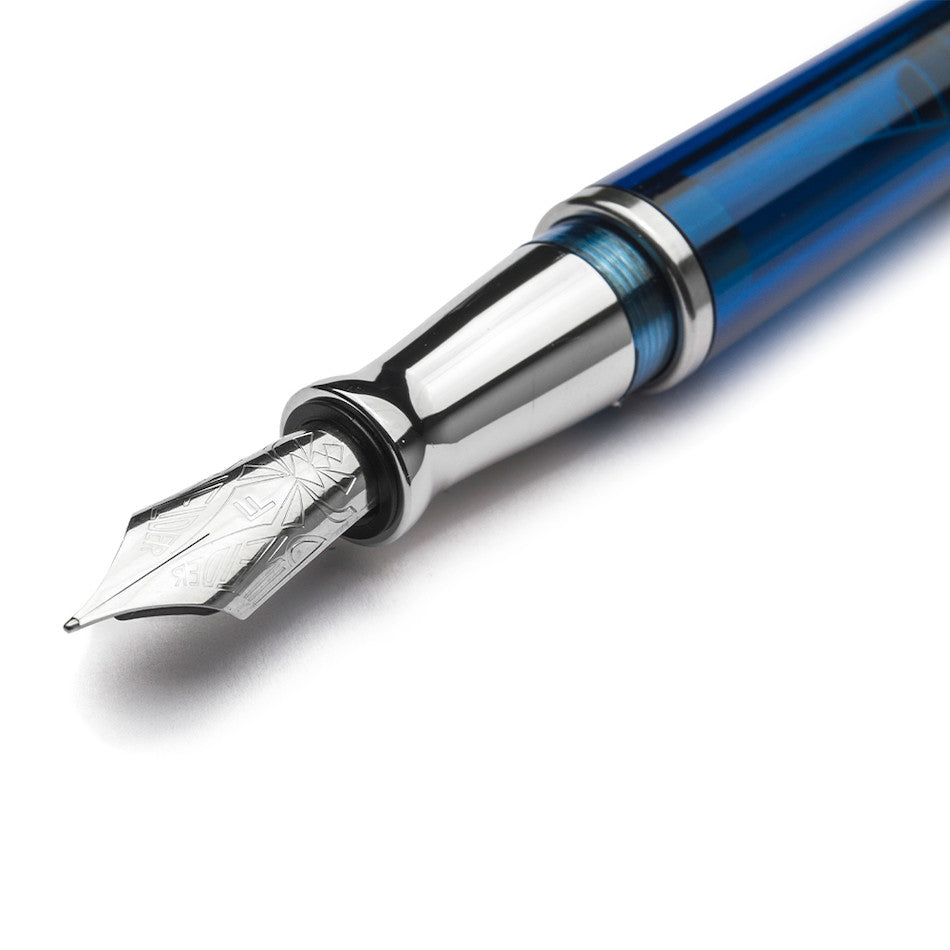Pineider Avatar UR Demo Black Finitures Fountain Pen Sky Blue by Pineider at Cult Pens