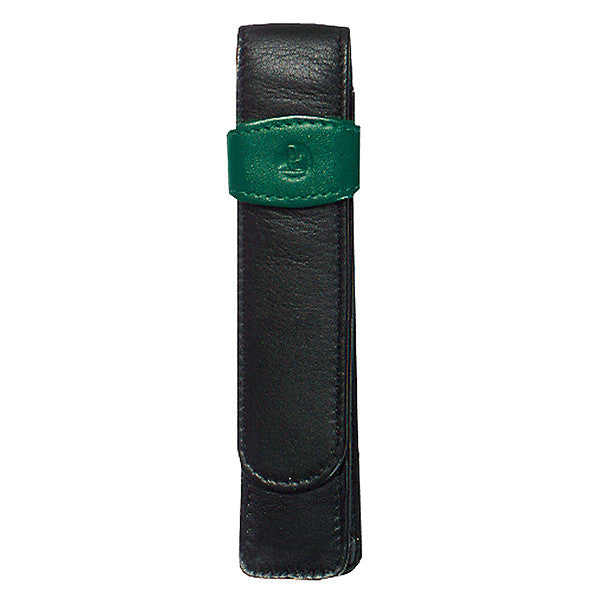 Pelikan Soft Leather Pen Pouch for One Pen Green and Black by Pelikan at Cult Pens