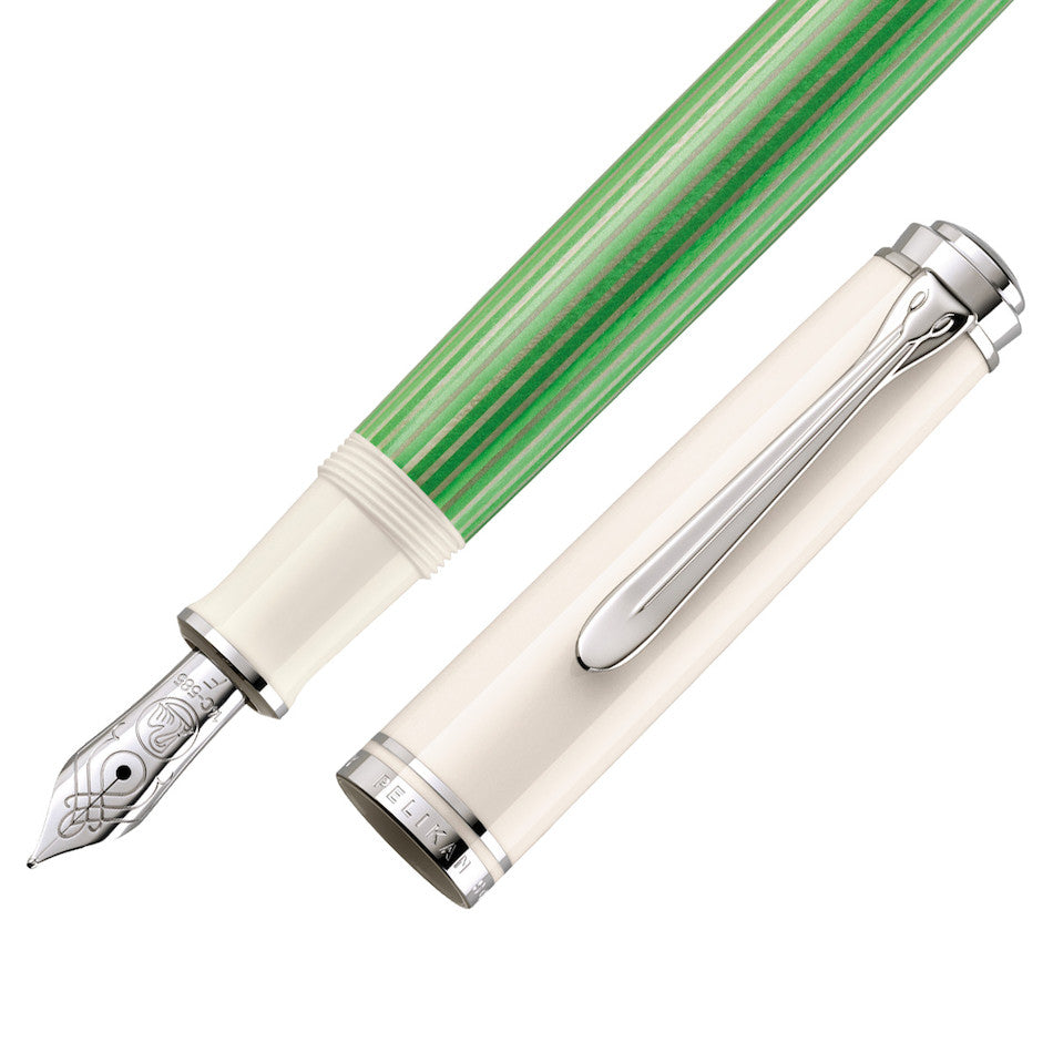 Pelikan Souveran M605 Fountain Pen Green-White Special Edition by Pelikan at Cult Pens