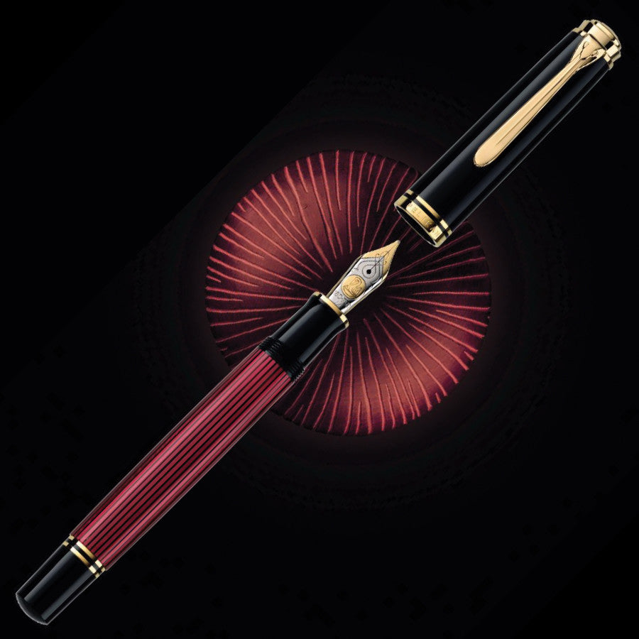 Pelikan Souveran M800 Fountain Pen Black / Red by Pelikan at Cult Pens