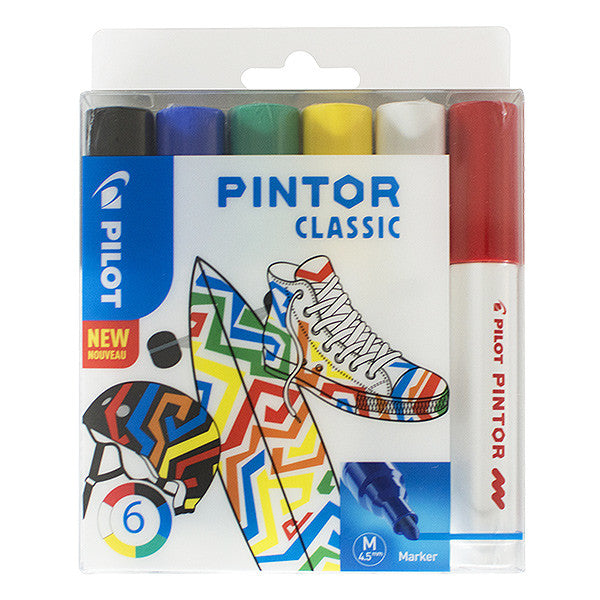 Pilot Pintor Marker Pen Bullet Tip Medium Assorted Set of 6 by Pilot at Cult Pens