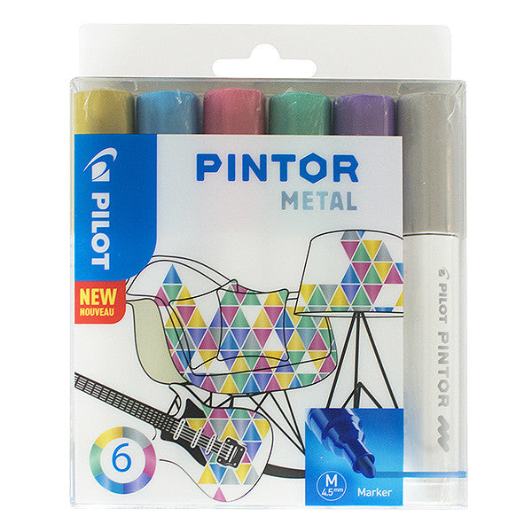 Pilot Pintor Marker Pen Bullet Tip Medium Assorted Set of 6 by Pilot at Cult Pens