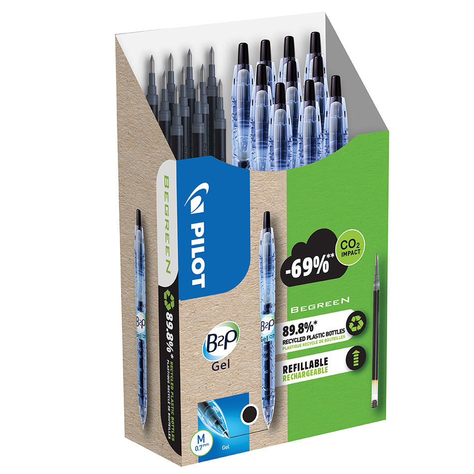 Pilot BegreeN B2P Gel Rollerball Pen Medium Pen and Refill Pack Black by Pilot at Cult Pens