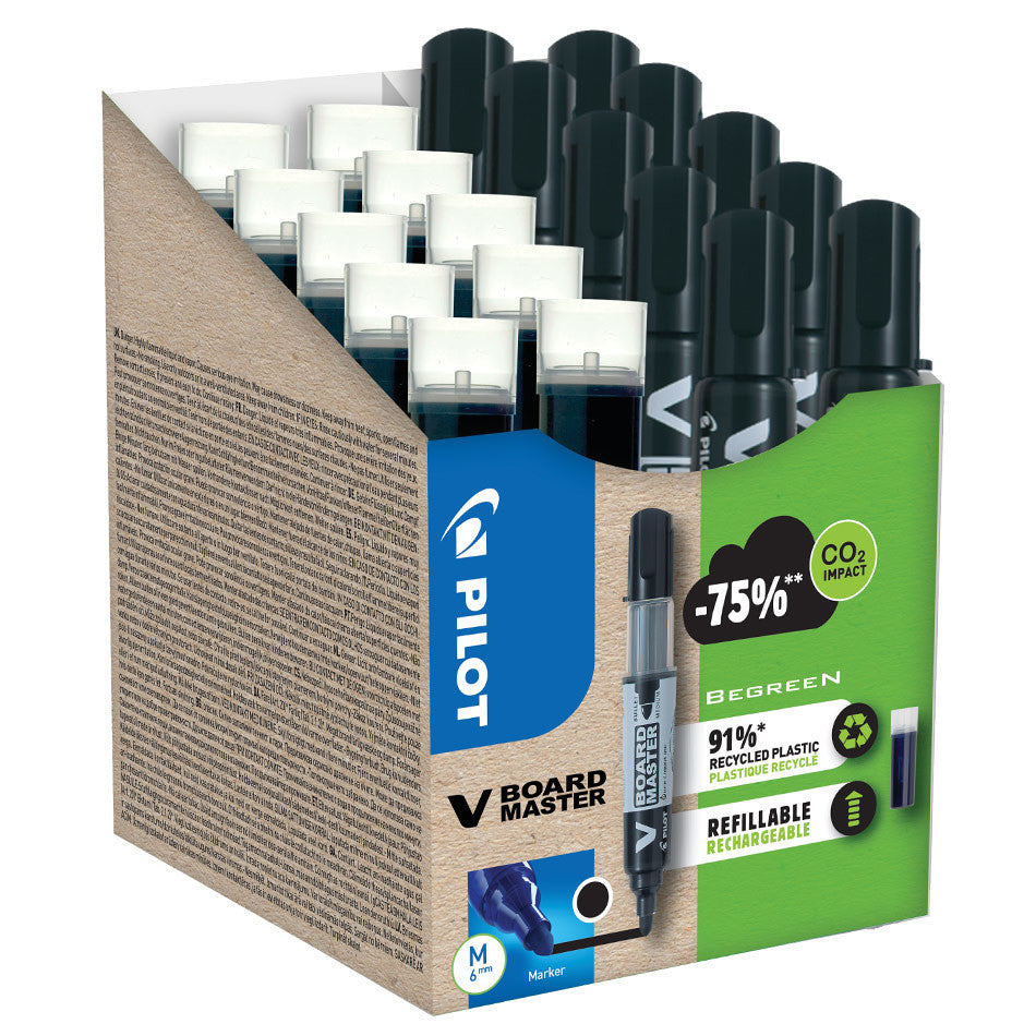 Pilot BegreeN V-Board Master Bullet Tip Medium Pen and Refill Pack Black by Pilot at Cult Pens