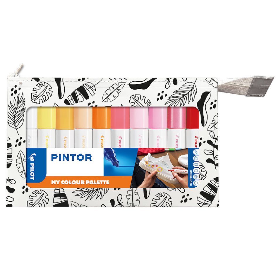 Pilot Pintor Marker Pen Bullet Tip Medium Set of 10 Warm Colours by Pilot at Cult Pens