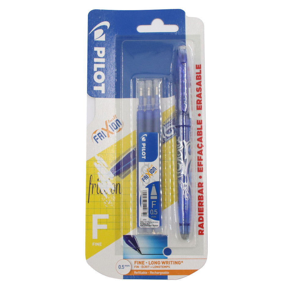 Pilot Frixion Erasable Rollerball Pen Fine Blue with 3 Refills by Pilot at Cult Pens