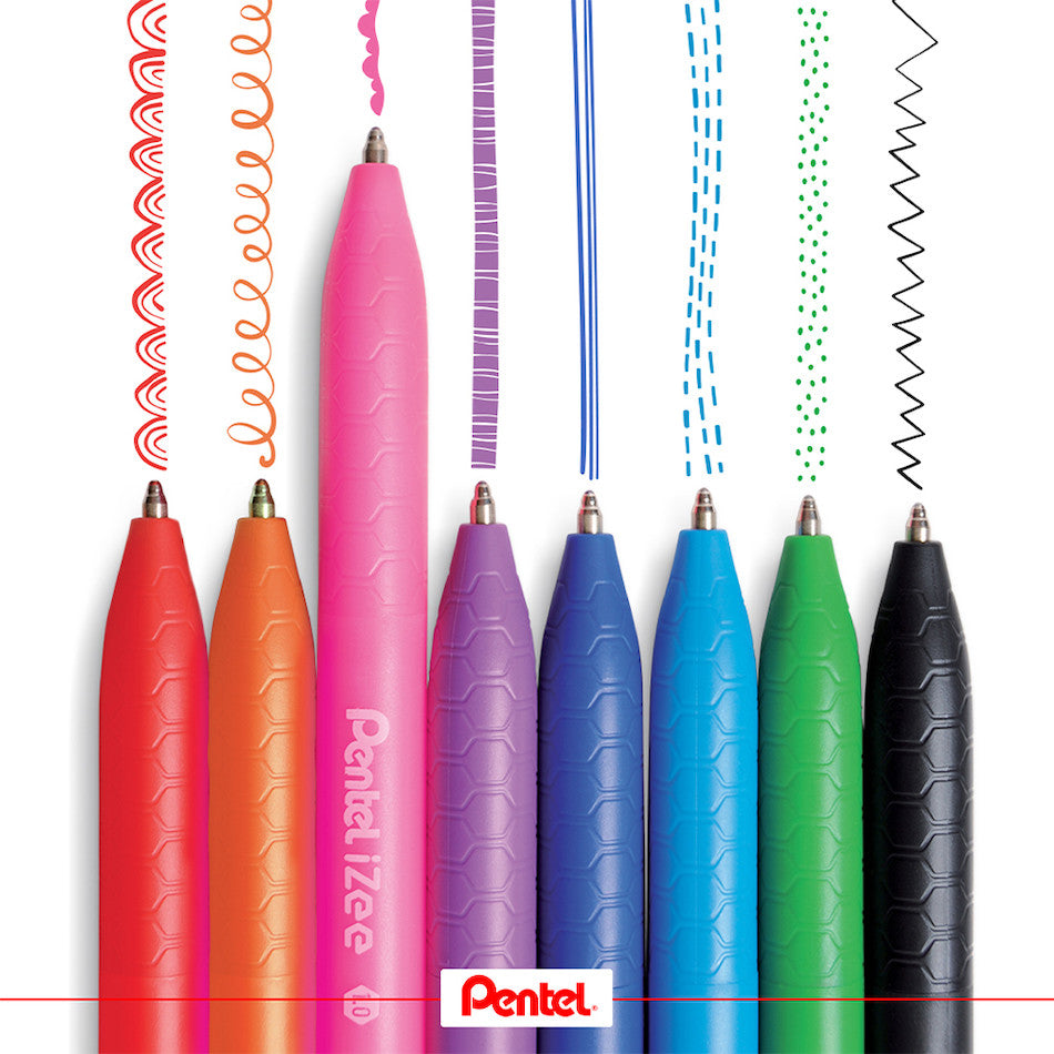 Pentel iZee Retractable Ballpoint Pen Wallet of 8 by Pentel at Cult Pens