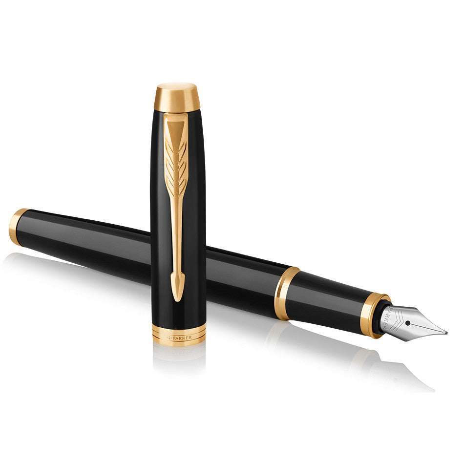Parker IM Fountain Pen Black with Gold Trim by Parker at Cult Pens