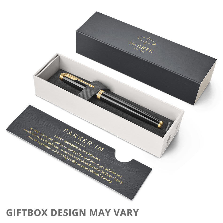 Parker IM Fountain Pen Black with Gold Trim by Parker at Cult Pens