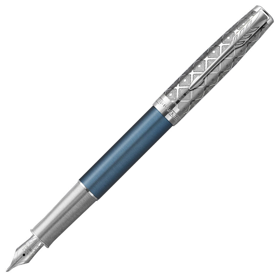 Parker Sonnet Fountain Pen Metal Blue by Parker at Cult Pens