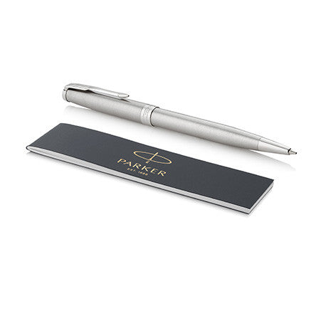 Parker Sonnet Ballpoint Pen Stainless Steel with Palladium Trim by Parker at Cult Pens