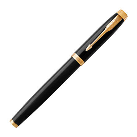 Parker IM Rollerball Pen Black Lacquer with Gold Trim by Parker at Cult Pens